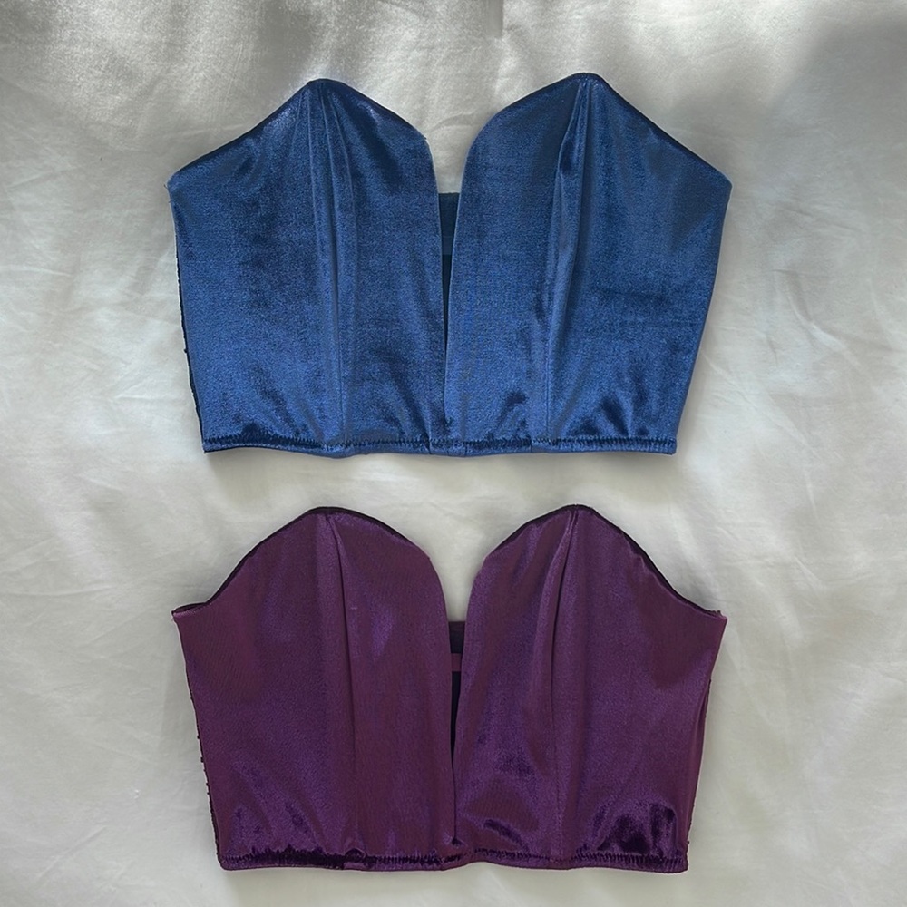 NWOT velvet bustiers
